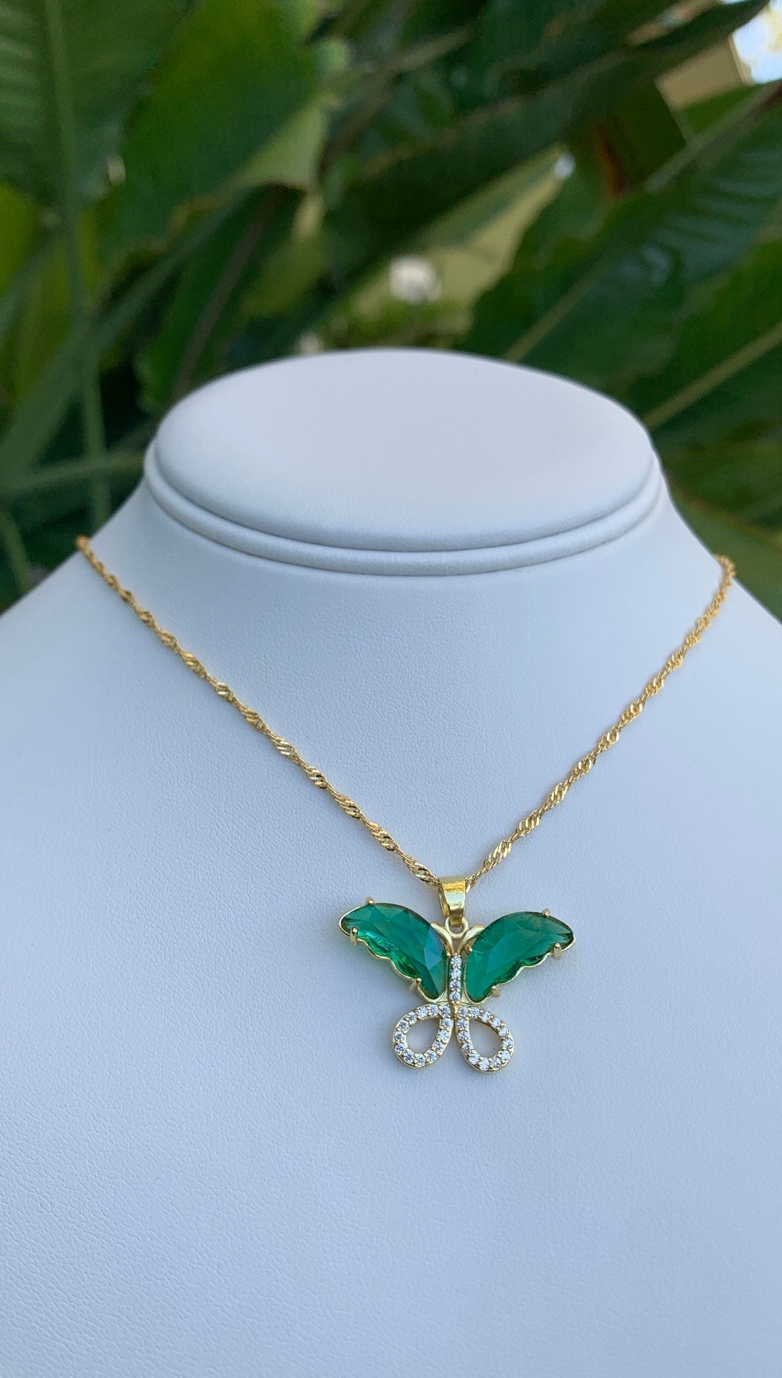 Emerald deals butterfly necklace